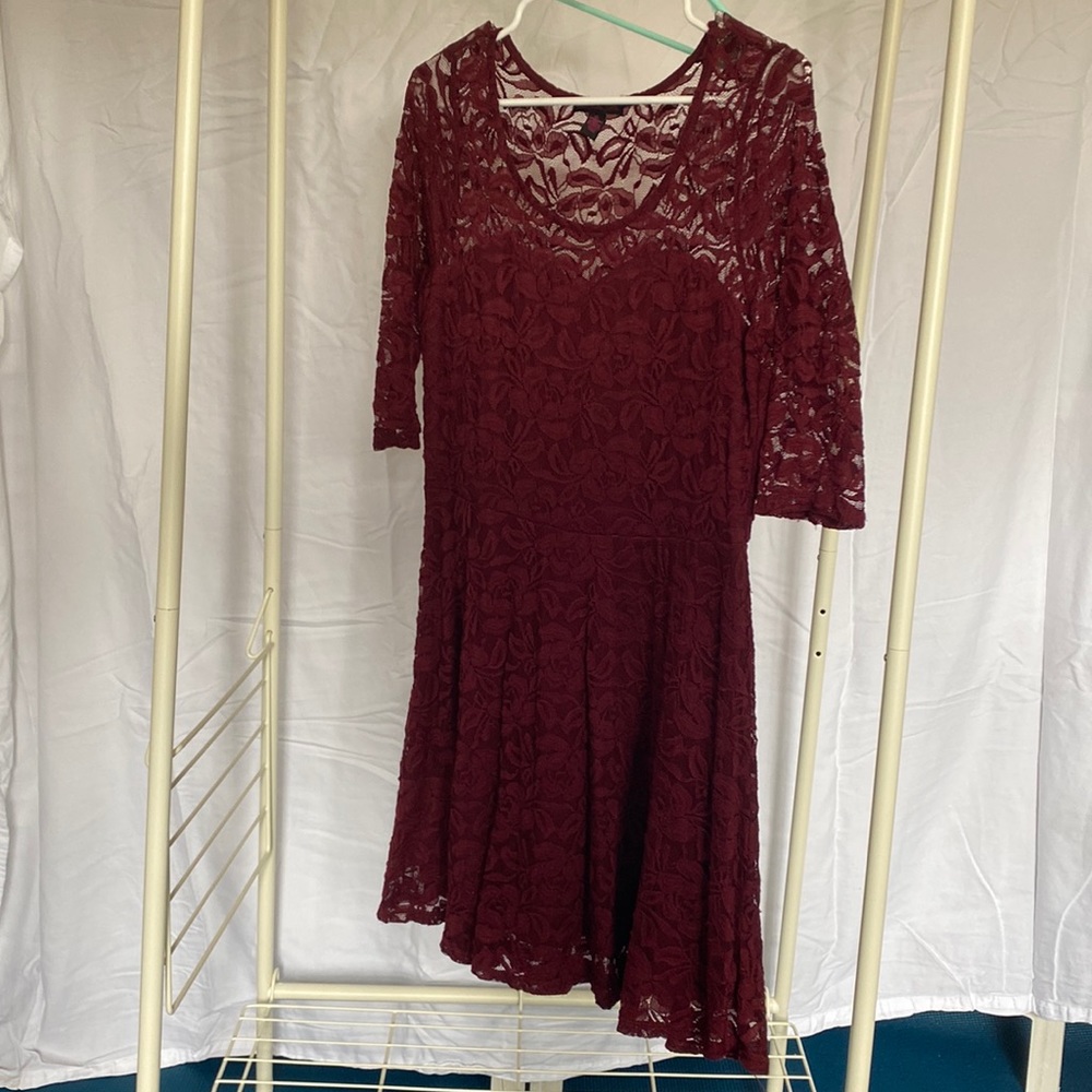 Maroon Material Girl Formal Dress